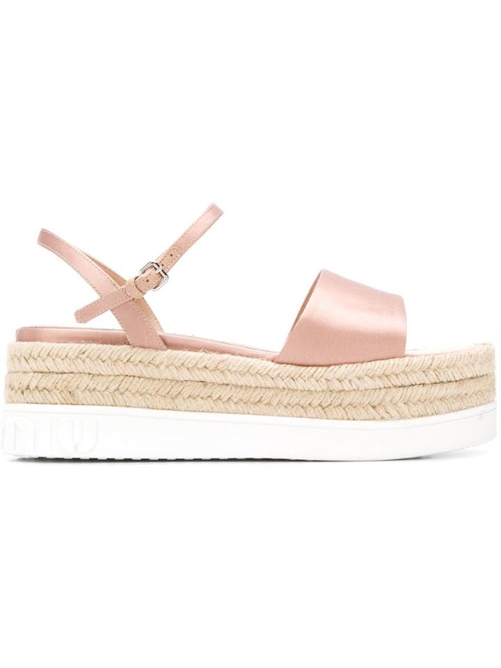 Miu Miu Colour-block Espadrille Sandals - Neutrals