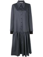 Tibi Tech Poplin Shirt Dress - Black