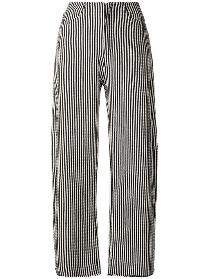 Marques'almeida Striped Palazzo Trousers - White