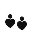 Rebecca De Ravenel Cora Heart Costume Clip-on Earrings - Black