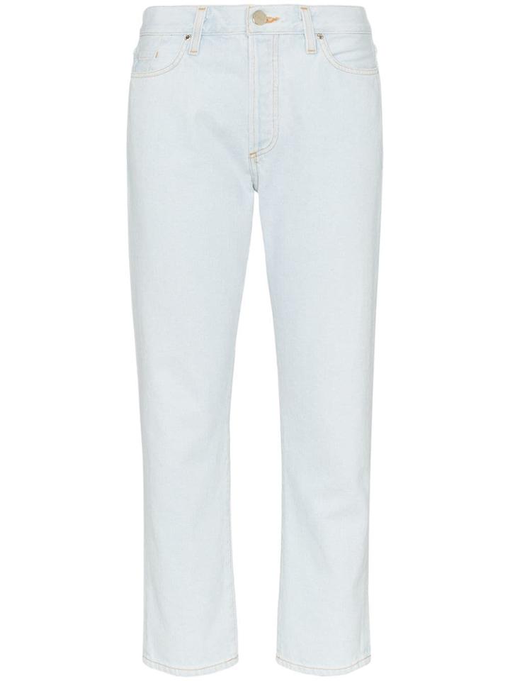 Goldsign Pale Blue High Waisted Cropped Straight Leg Jeans
