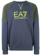 Ea7 Emporio Armani Logo Print Sweatshirt, Men's, Size: Medium, Grey, Cotton/polyester