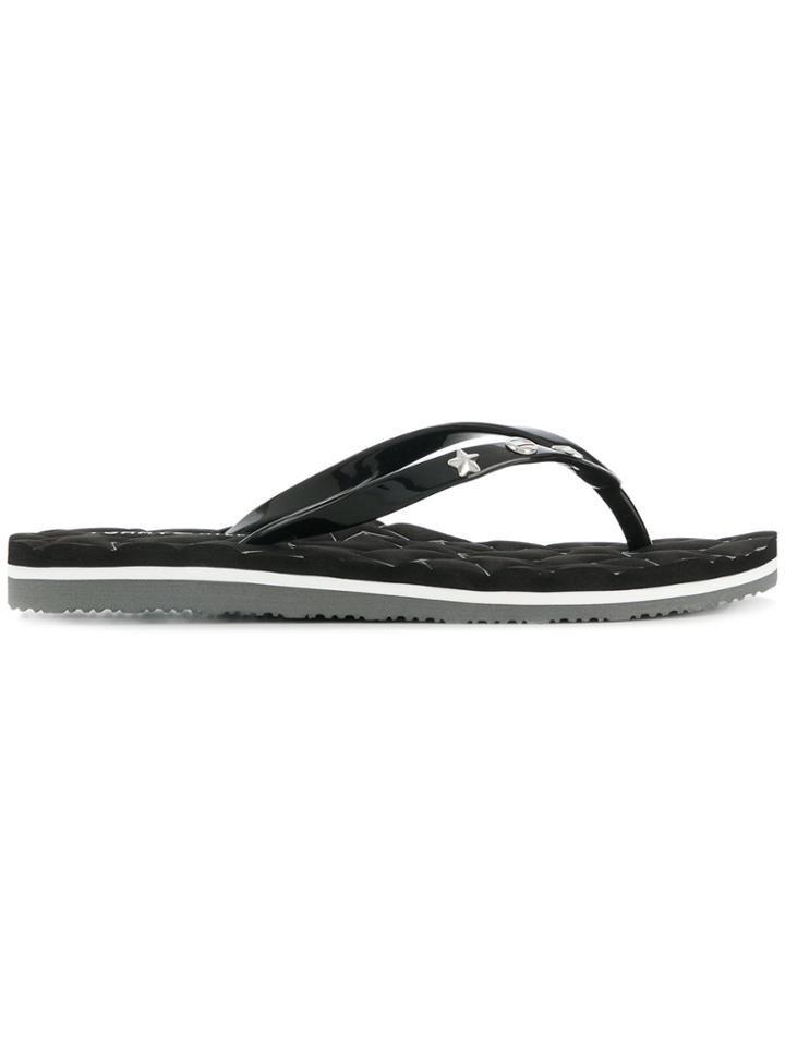 Tommy Hilfiger Quilted Flip Flops - Black
