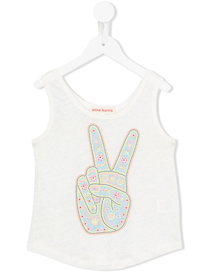 Anne Kurris Marcel Peace Tank, Girl's, Size: 10 Yrs, White