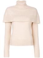 Chloé - Cape Shoulder Sweater - Women - Cashmere - M, Nude/neutrals, Cashmere
