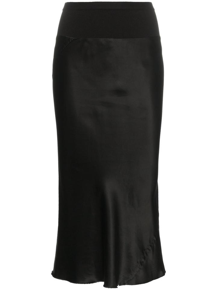Rick Owens Knee Length Fitted Skirt - Black