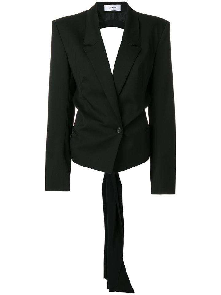 Chalayan Wrap-front Open-back Blazer - Black
