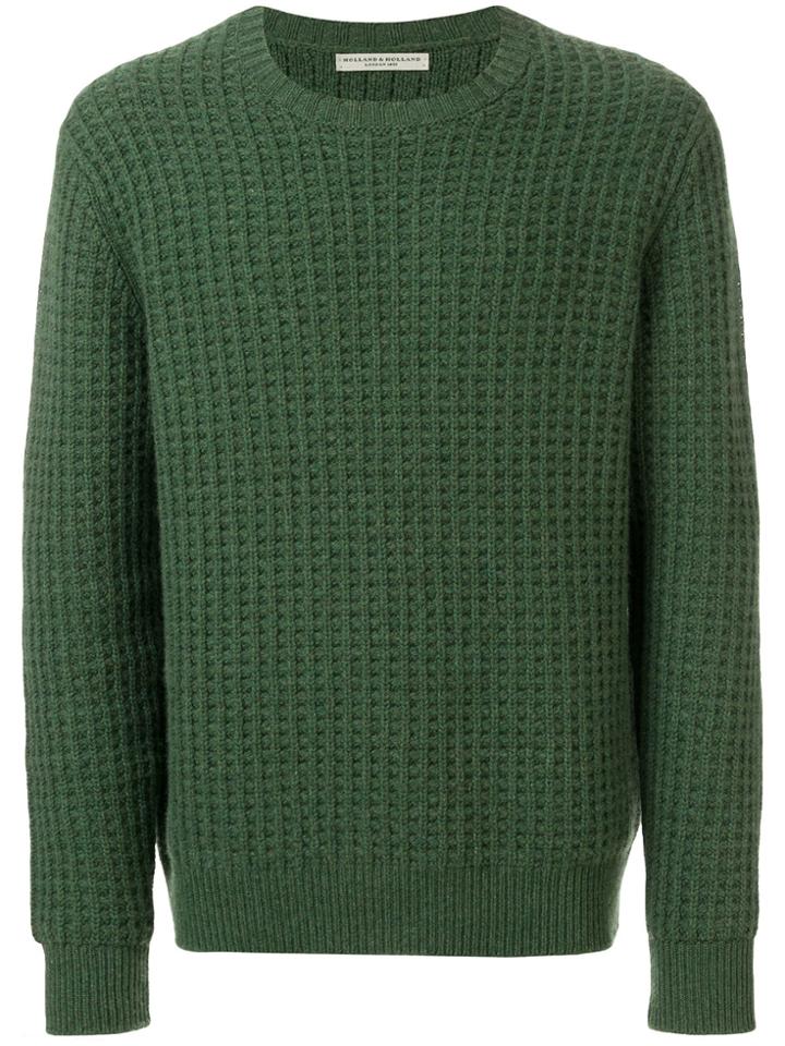 Holland & Holland Honeycomb Cashmere Jumper - Green