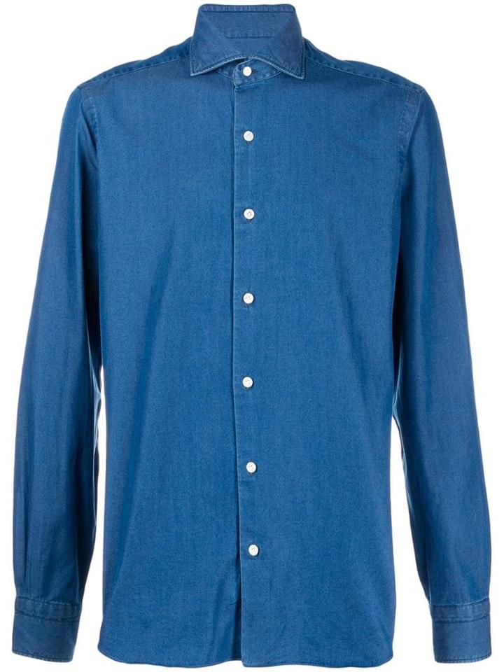 Barba Slim-fit Denim Shirt - Blue