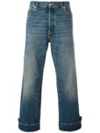 Maison Margiela Turn-up Cuffs Cropped Jeans, Men's, Size: 30, Blue, Cotton