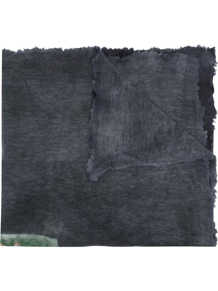 Avant Toi Floral Polka Dot Scarf - Grey