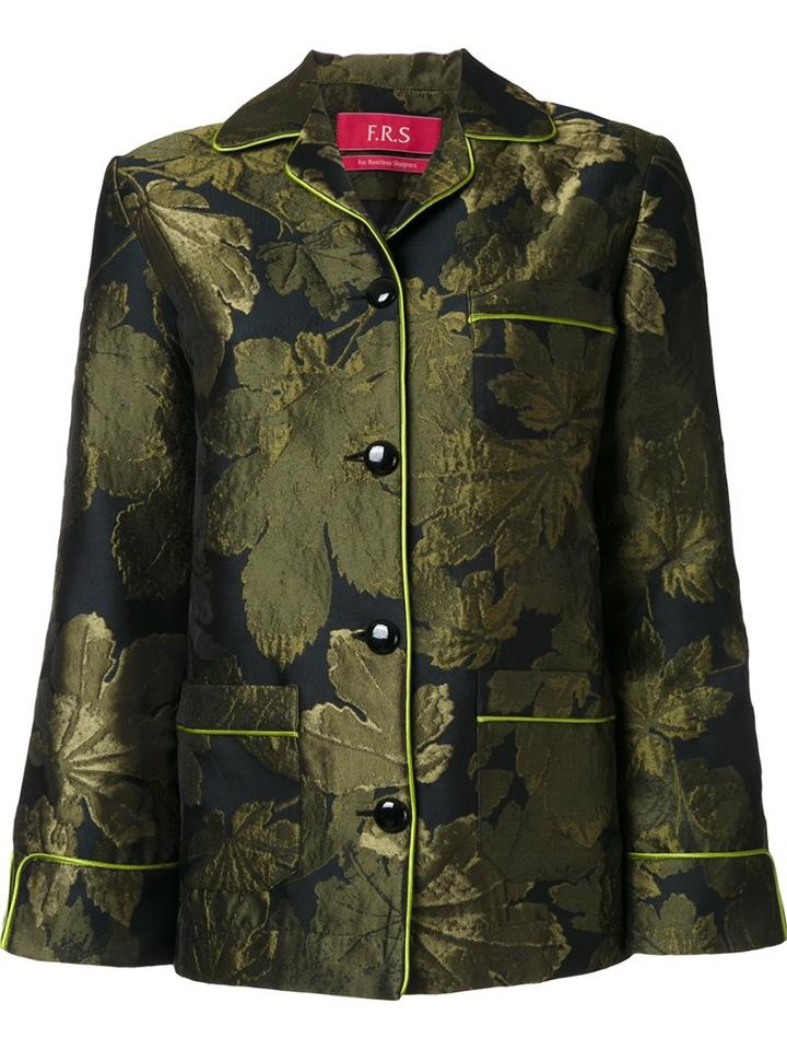 For Restless Sleepers Jacquard Blazer, Women's, Size: Small, Green, Polyester