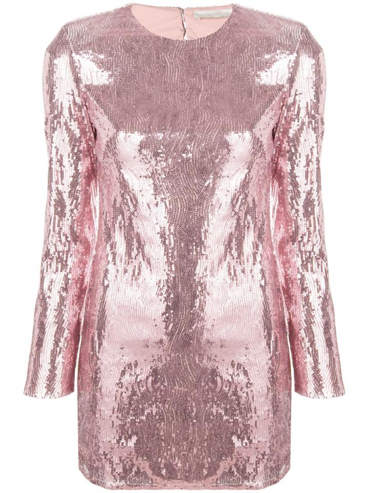 Amen Sequin Embellished Mini. Dress - Pink