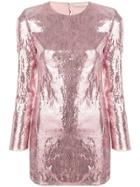 Amen Sequin Embellished Mini. Dress - Pink