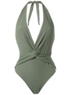 Brigitte V Neck Swimsuit, Women's, Size: Pp, Green, Polyester