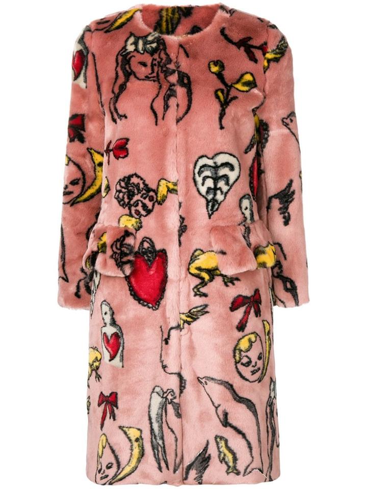 Shrimps Aidan Faux Fur Coat - Pink & Purple