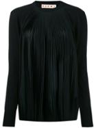 Marni - Pleated Top - Women - Silk/cotton/acetate - 44, Women's, Black, Silk/cotton/acetate
