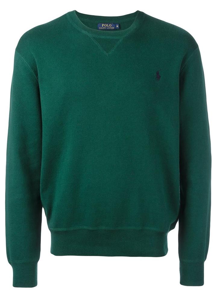 Polo Ralph Lauren Embroidered Logo Sweatshirt, Men's, Size: Medium, Green, Cotton