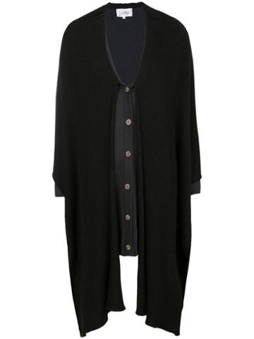 Jc De Castelbajac Pre-owned Two Tone Buttoned Cardigan - Black
