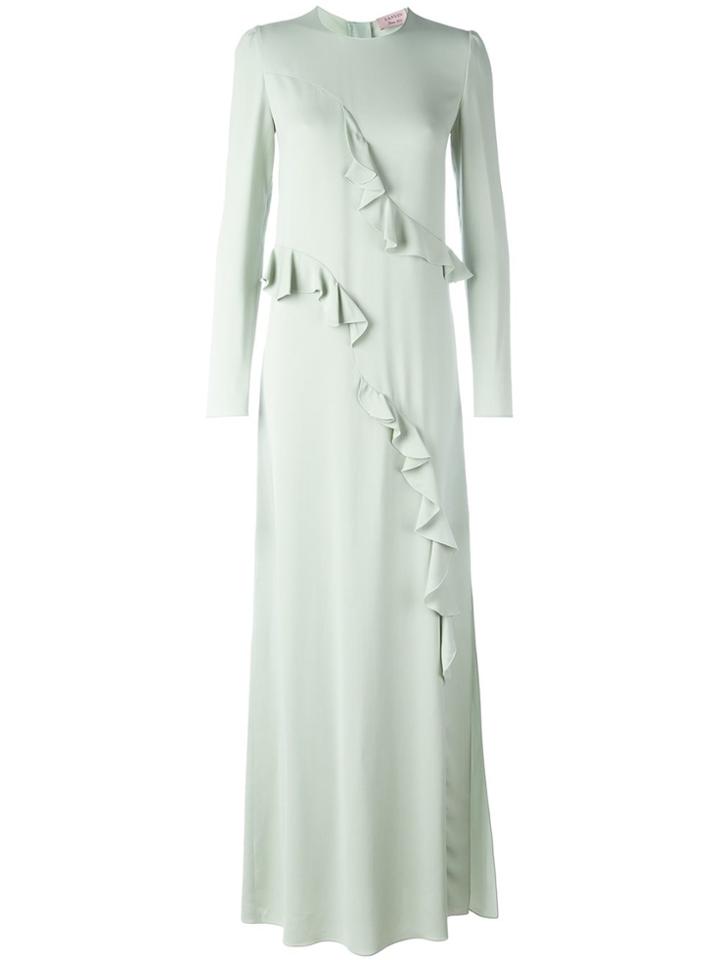 Lanvin Draped Detail Evening Dress - Blue