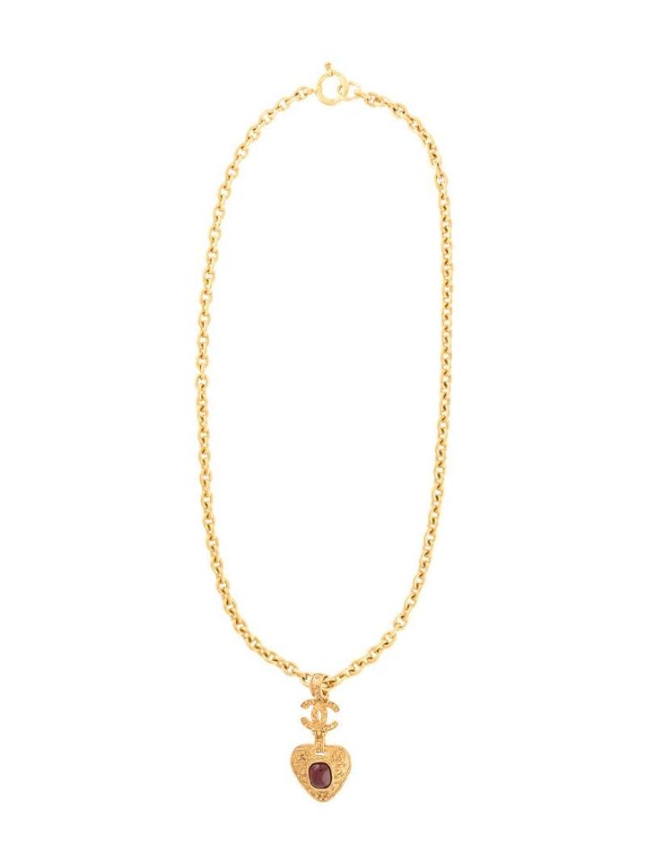 Chanel Pre-owned Cc Stone Long Necklace - Gold