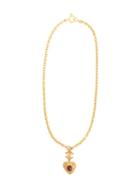 Chanel Pre-owned Cc Stone Long Necklace - Gold