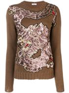 P.a.r.o.s.h. Dragon Sequin Embroidered Jumper - Brown