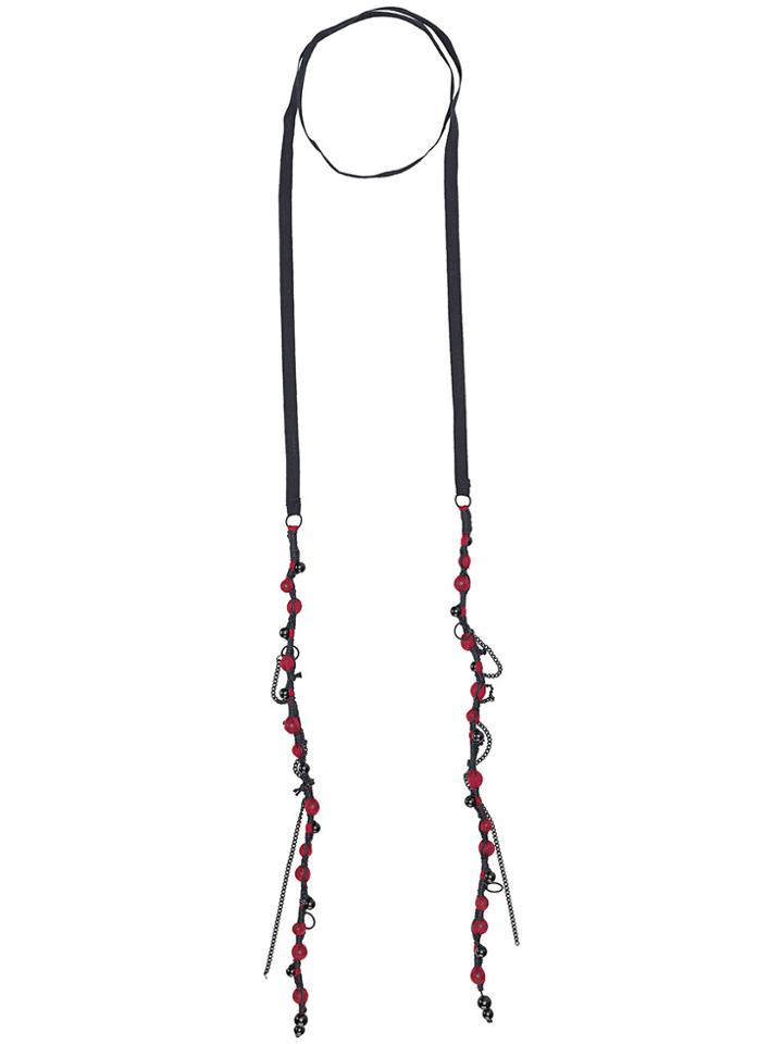 Ann Demeulemeester Wrap-around Beaded Necklace - Black