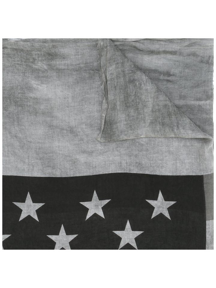 John Varvatos Stars And Stripes Scarf, Men's, Grey, Silk/viscose