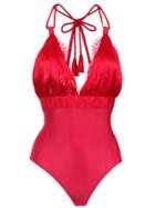 À La Garçonne Fringed Bodysuit - Red