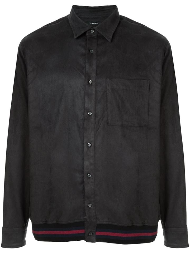 Loveless Ribbed Trim Shirt - Black