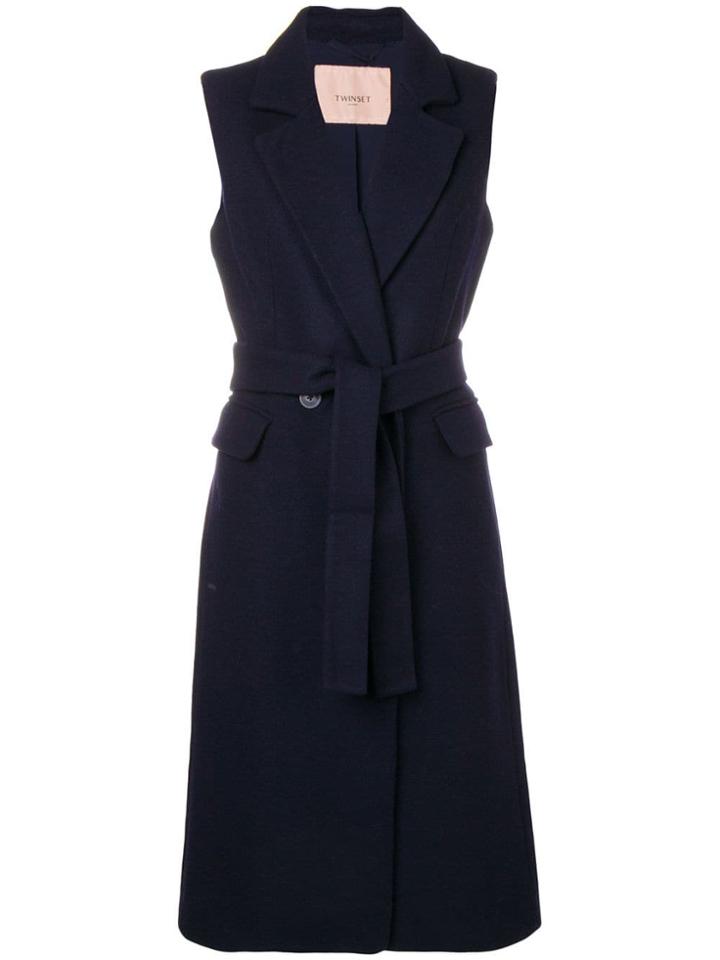 Twin-set Longline Gilet - Blue