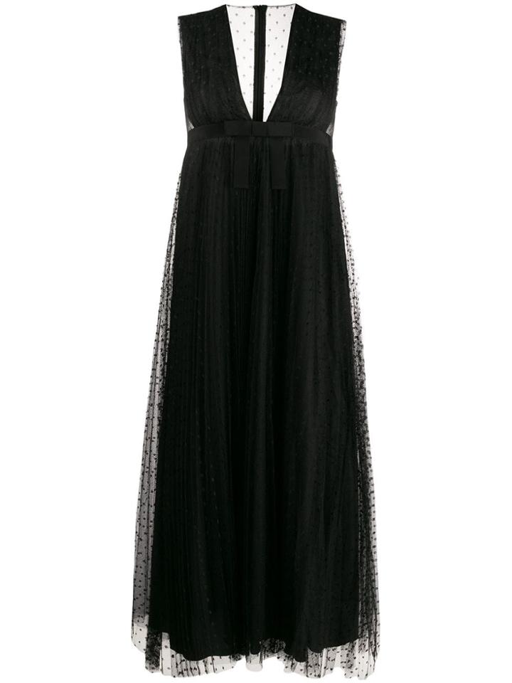 Red Valentino Tulle Flared Mid-length Dress - Black