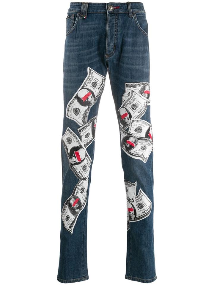 Philipp Plein Printed Jeans - Blue