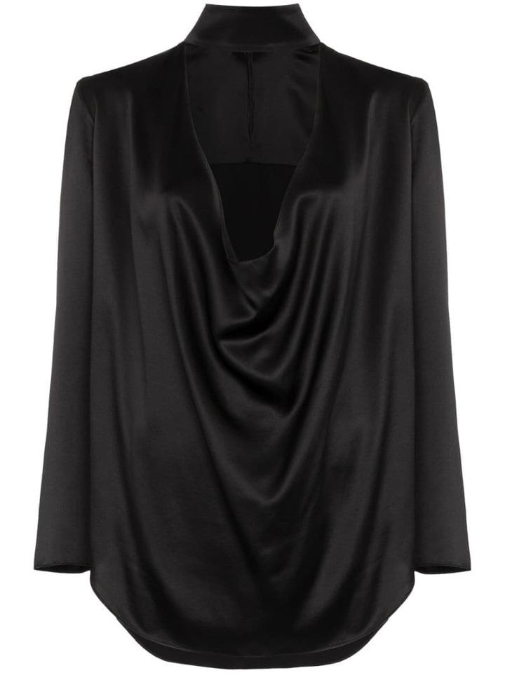 Michael Lo Sordo Draped-front Blouse - Black