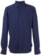 Xacus Checked Shirt, Men's, Size: 39, Blue, Cotton/wool/cashmere/polyamide