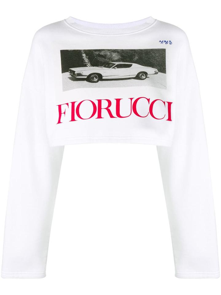 Fiorucci Cropped Logo Jumper - White