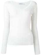 T By Alexander Wang Scoop Neck T-shirt, Women's, Size: Xs, White, Viscose/nylon/wool/silk