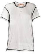 Nº21 Net-overlay T-shirt - White