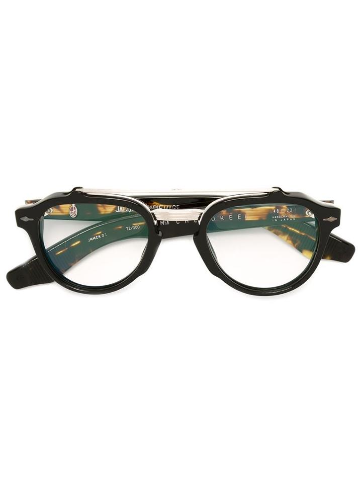 Jacques Marie Mage 'cherokee' Glasses, Black, Acetate/sterling Silver