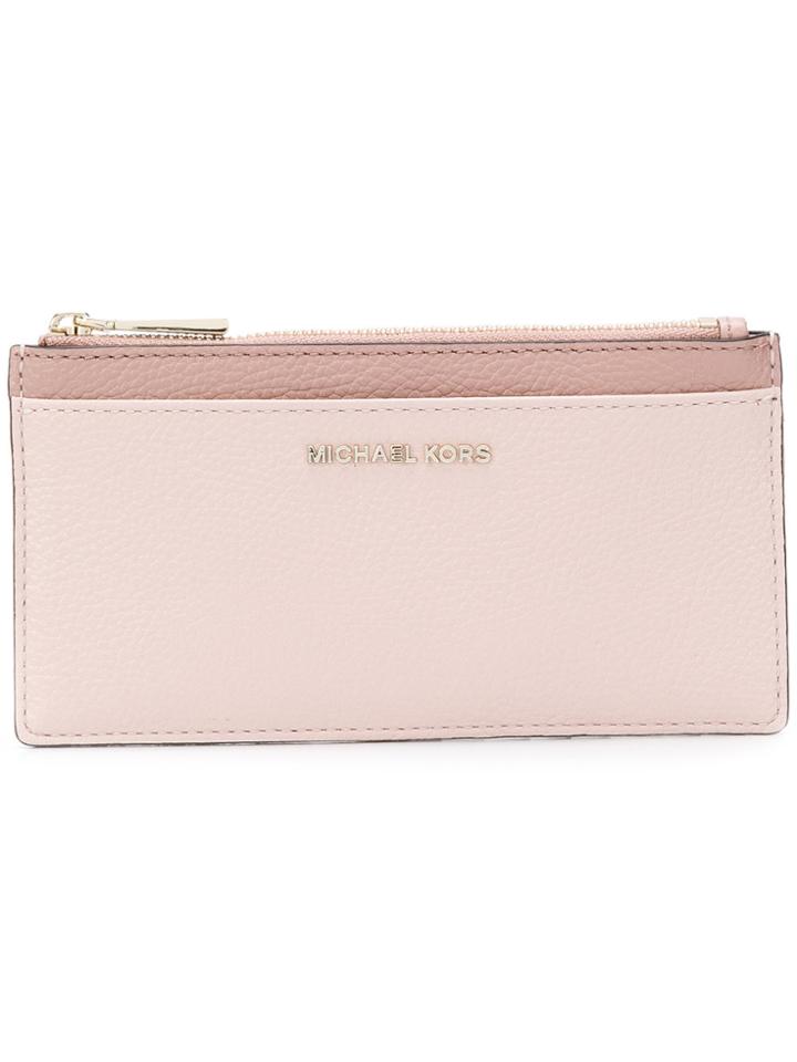 Michael Michael Kors Zipped Cardholder Wallet - Pink & Purple