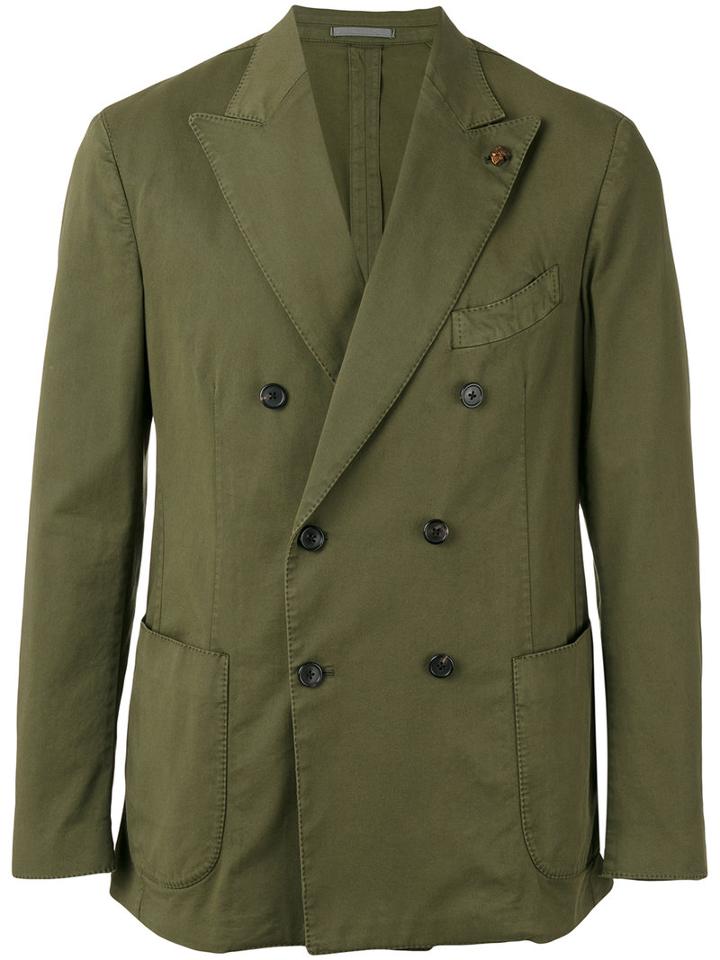 Gabriele Pasini - Double Breasted Jacket - Men - Cotton/polyester/spandex/elastane - 50, Green, Cotton/polyester/spandex/elastane