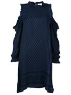 Cecilie Copenhagen - Cold Shoulder Dress - Women - Viscose - 2, Blue, Viscose