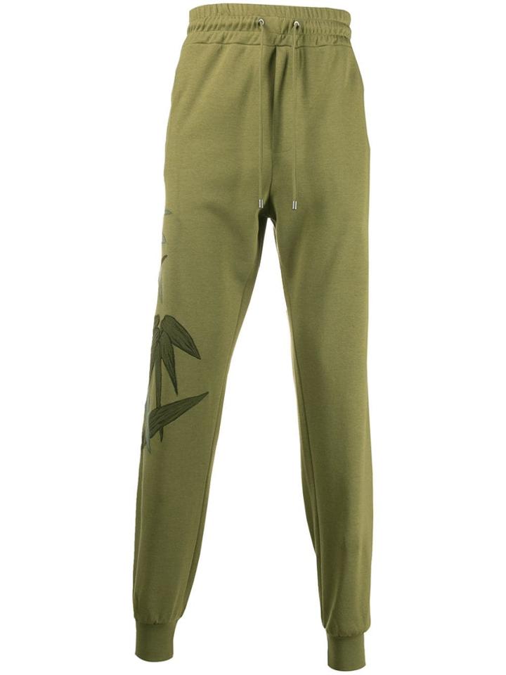 Etro Bamboo Embroidered Track Trousers - Green