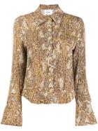 Nanushka Snake Print Blouse - Yellow