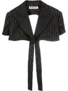Aalto Pinstriped Cropped Jacket - Black