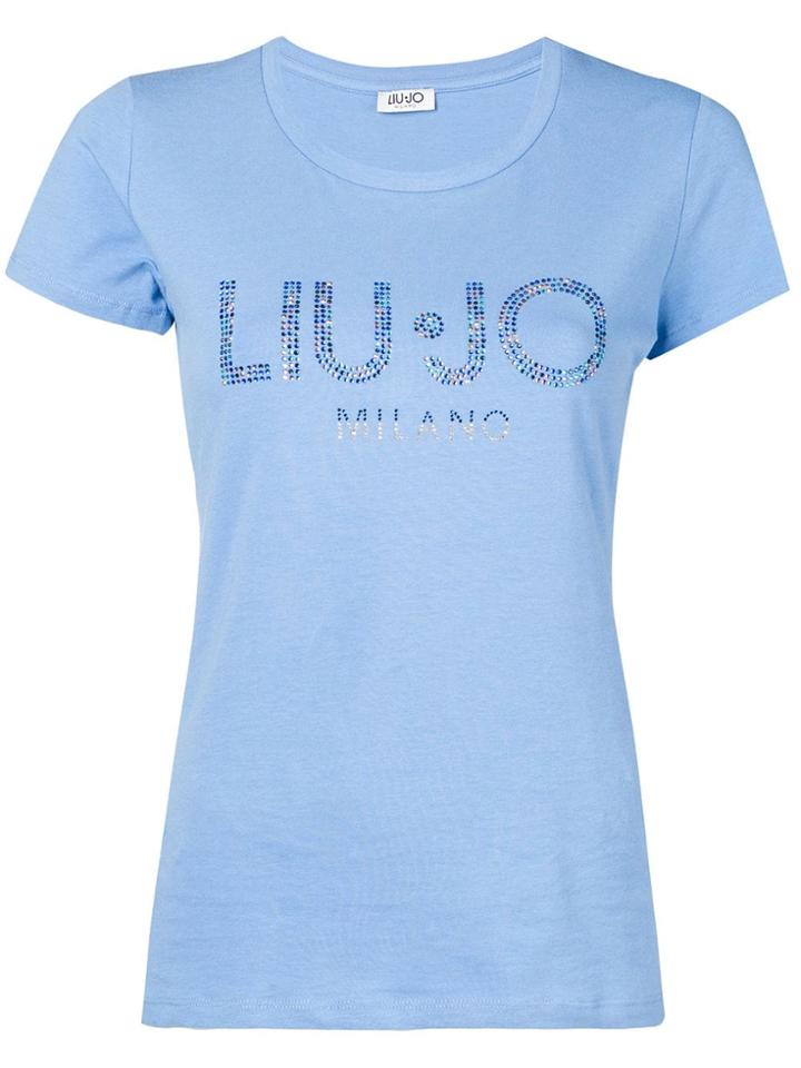 Liu Jo Sequinned Logo T-shirt - Blue