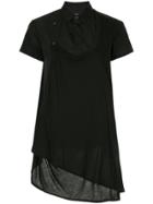 Y's Shortsleeved Asymmetric Fastening Shirt - Black