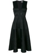 Versace Collection - Flared Eyelet Dress - Women - Polyamide/polyester/spandex/elastane/viscose - 46, Black, Polyamide/polyester/spandex/elastane/viscose