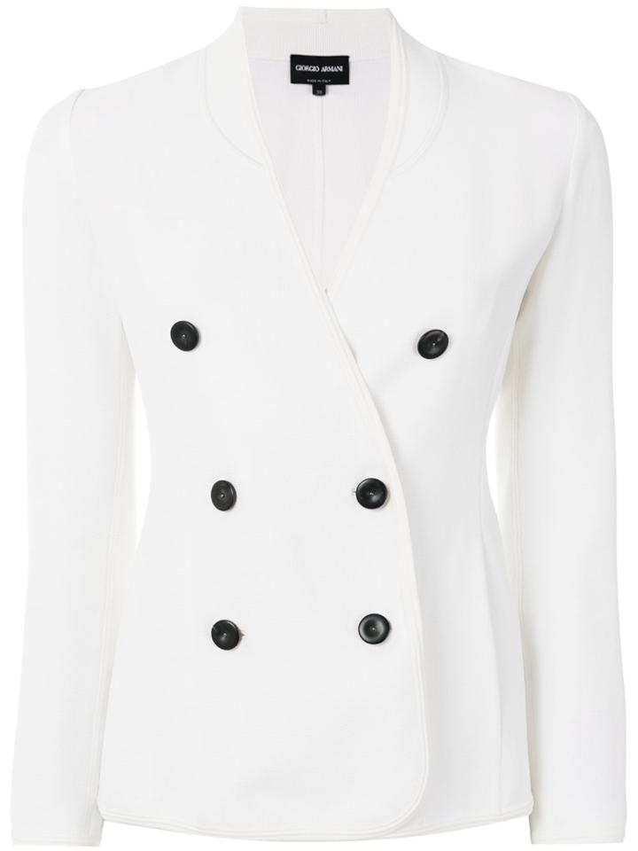 Giorgio Armani Double Breasted Blazer - White
